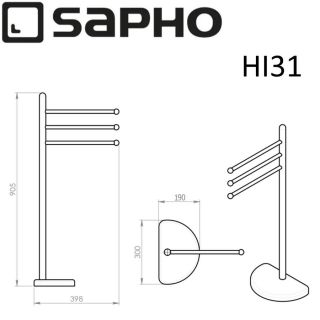 Напольная стойка Sapho Hibiscus с держателем для полотенец хром HI31